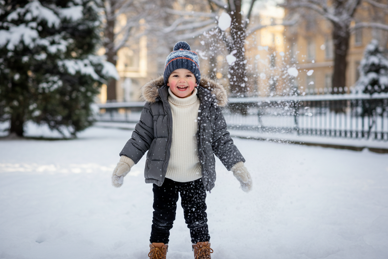un enfant bien habier avec une doudoune 
